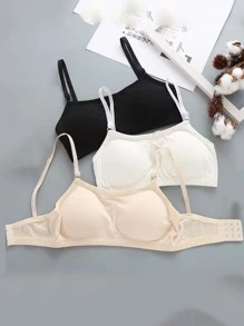 Girls 3pcs Adjustable Strap Bralet - Multicolor - View 1