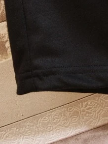 Aesthetic Post 男款寬鬆短褲,印有字母圖形,腰間有束繩 - 黑色 - 查看 5