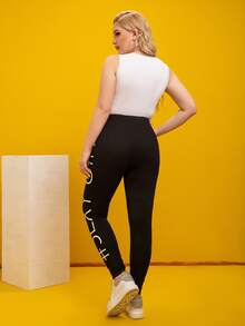 Quần lót kích thước lớn Lá thư Giải trí - màu đen - Xem 2