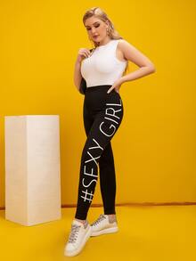 Quần lót kích thước lớn Lá thư Giải trí - màu đen - Xem 4