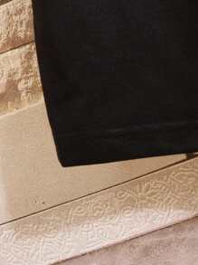 Aesthetic Post 男款寬鬆短褲,印有字母圖形,腰間有束繩 - 黑色 - 查看 8