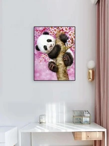 熊貓圖案DIY無邊框水鑽繪畫 - 彩色 - 查看 1