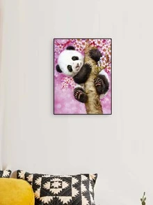 熊貓圖案DIY無邊框水鑽繪畫 - 彩色 - 查看 4