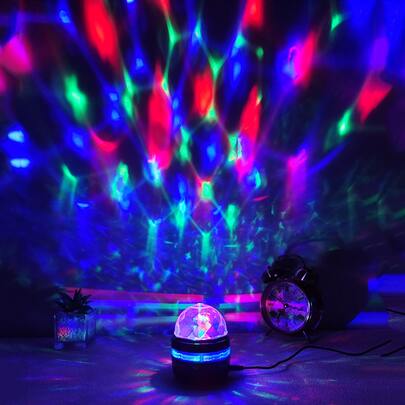 1pc Water Wave Projection Lamp, Red/Blue/Green Bedroom Decor Light, Ceiling Decor Projection, USB Rotatable Decorative Lamp, Birthday Party Atmosphere Light