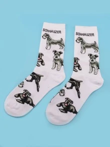 男士動物印花中筒襪 - 彩色 - 查看 1