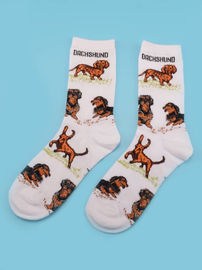 Männer Crew-Socken mit Hund Muster