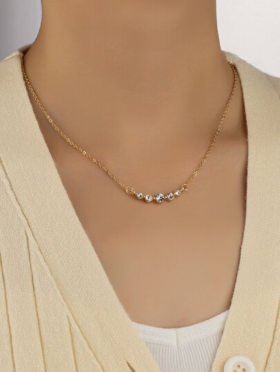 ネックレス ラインストーンデコレーション