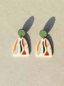 幾何耳墜 - 彩色 - 查看 1