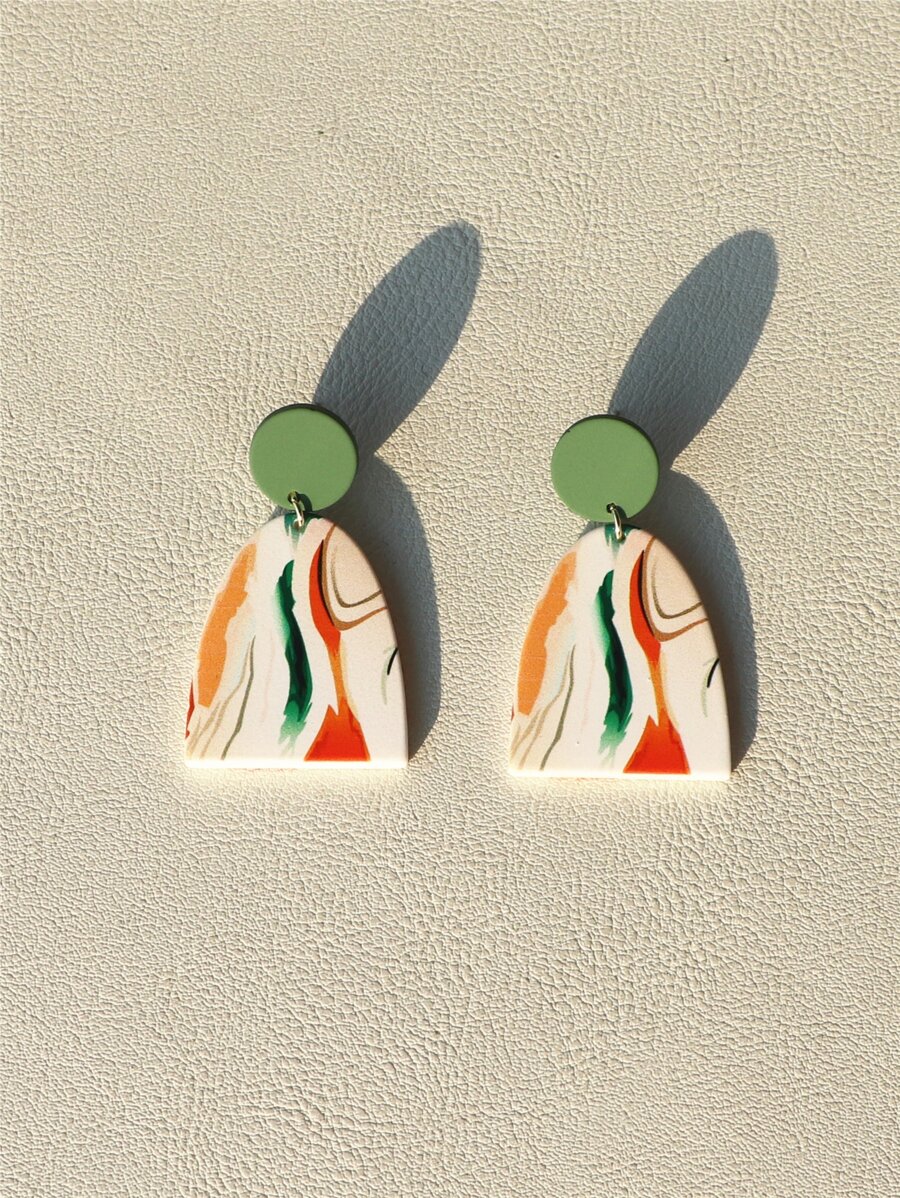 幾何耳墜 - 彩色 - 查看 1