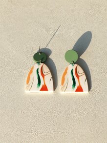 幾何耳墜 - 彩色 - 查看 2