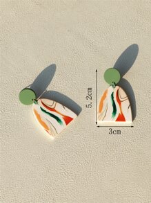 幾何耳墜 - 彩色 - 查看 4