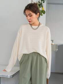 DAZY Áo len nữ màu trơn Giải trí - Màu be - Xem 6