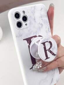 Letter Graphic Phone Case With Stand-Out Phone Grip