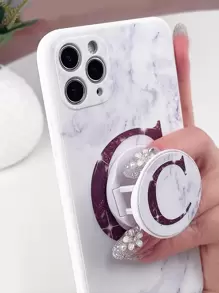 Funda para móvil con estampado de letra con agarre de teléfono sobresaliente - Multicolor - Ver 4