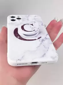 Funda para móvil con estampado de letra con agarre de teléfono sobresaliente - Multicolor - Ver 5
