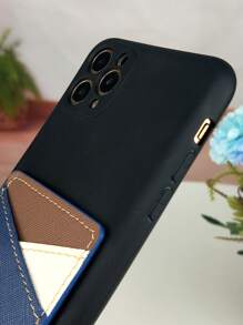 Letter Graphic Card Slot Phone Case - Multicolor - View 4