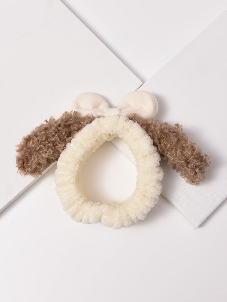 Diadema con decoración de orejas de peluche y moño - Multicolor - Ver 1