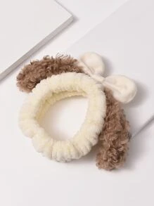 Diadema con decoración de orejas de peluche y moño - Multicolor - Ver 2