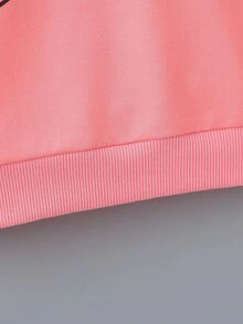 Niñas Pullover con estampado de letra y corazón 2 en 1 - Rosa - Ver 3