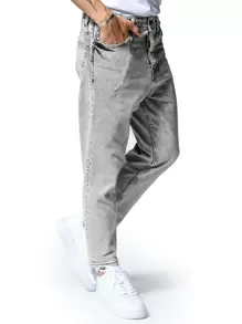 ROMWE MEN Casual Men Washed Slant Pocket Cropped Jeans, School