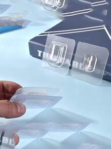 1 Bộ 4/8/10 Cặp Móc Lưu Trữ Dính Trong Suốt Có Khóa - Trong sáng - Xem 2