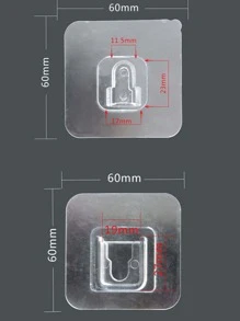 1 Bộ 4/8/10 Cặp Móc Lưu Trữ Dính Trong Suốt Có Khóa - Trong sáng - Xem 3