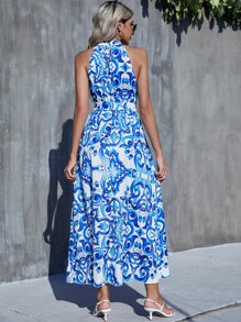 Breezaya Baroque Print Belted Dress - Multicolor - View 2