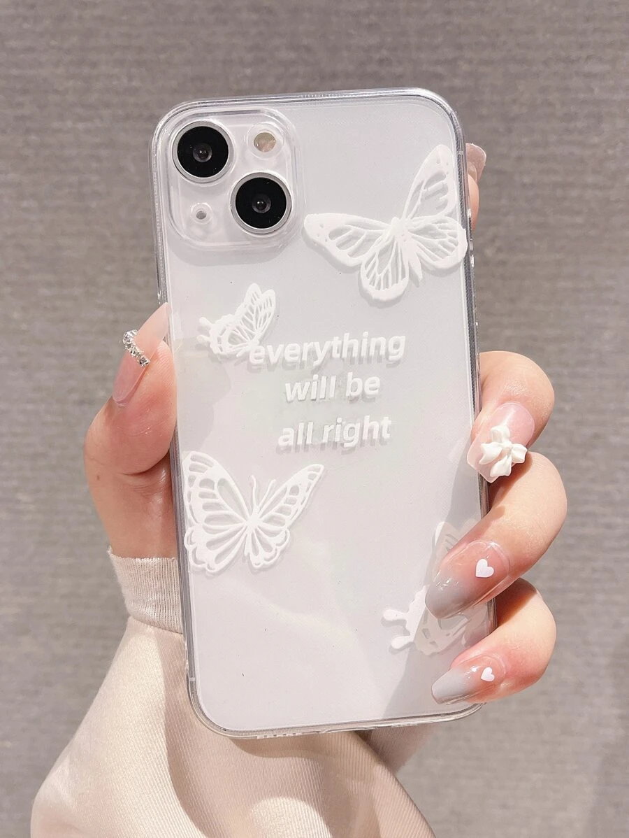 蝴蝶樣式透明手機殼