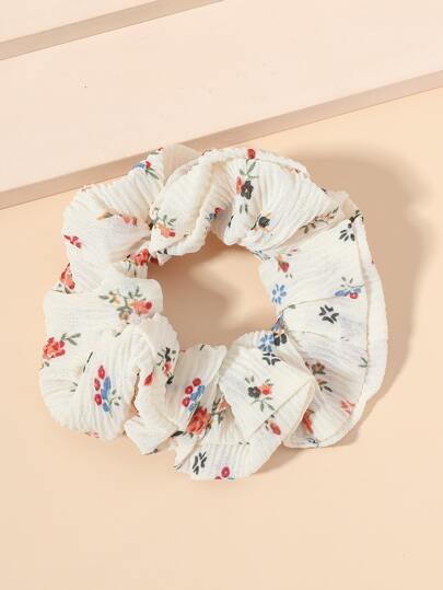 Flower Print Scrunchie