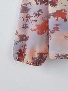 小女童紮染荷葉邊燈籠袖襯衫