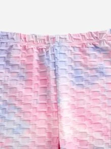 SHEIN Girls Textured Knit Tie Dye Cami Top & Biker Shorts - Multicolor - View 4