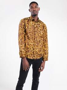 CLOUDSTYLE Men Allover Geo Print Shirt - Multicolor - View 1