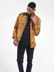 CLOUDSTYLE Men Allover Geo Print Shirt - Multicolor - View 4