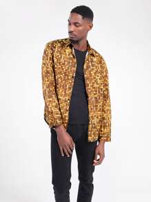 CLOUDSTYLE Men Allover Geo Print Shirt - Multicolor - View 5