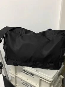 High School Students University Multifunctional Sling Bag Casual Bag Men Buckle Decor Letter Graphic Crossbody Bag With Coin, Schoolbag, College, Outdoor Christmas Men Bag Student Bag College Bag Laptop Winter Fashionable Vacation Gifts Side Bags Black Bag Travel Essentials Holiday Essentials Bag Camping Sling Bag Summer Back To School Shoulder Bag Pack Cross Body Bag Spring School Supplies Sling Bag Side Bags Bag For School College School Bag Back To School Supplies Book Bag Shopping Bag Canvas Tote Bag Laptop Case - Black - View 4