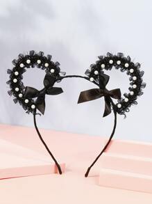 Mouse Ears Costume Hairhoop - Black - View 1
