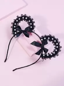 Mouse Ears Costume Hairhoop - Black - View 2