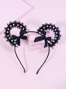 Mouse Ears Costume Hairhoop - Black - View 4