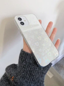 清透手機殼心形激光紙兼容IPhone 11，IPhone 13，IPhone 14 Pro Max - 彩色 - 查看 5