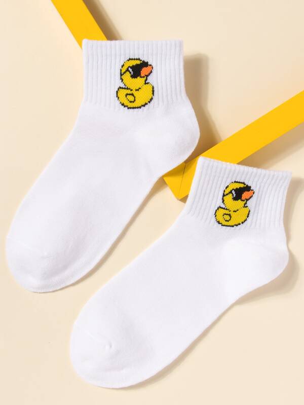 Men Duck Print Crew Socks
