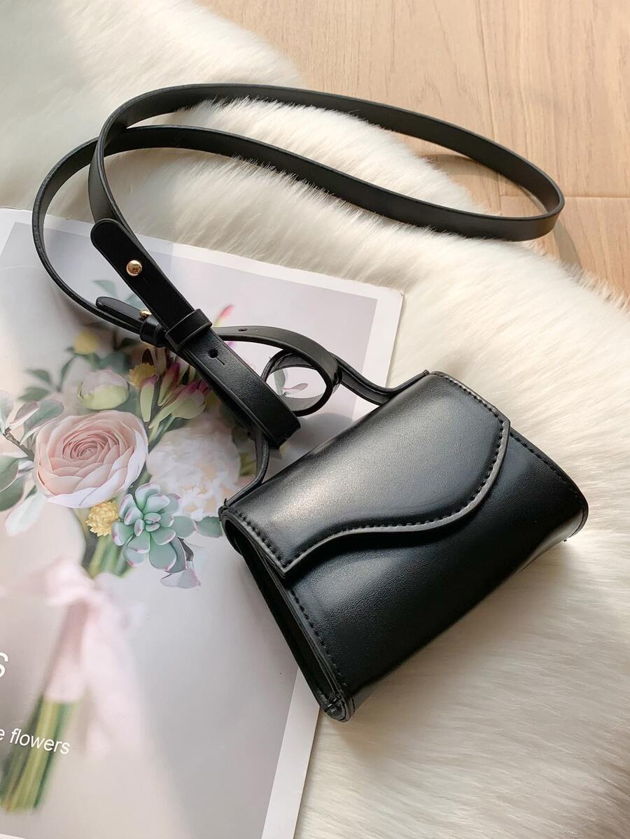 Túi đeo chéo Nữ màu trơn Có thể điều chỉnh được Tay cầm Top - màu đen - Xem 1