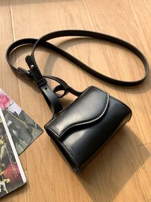 Túi đeo chéo Nữ màu trơn Có thể điều chỉnh được Tay cầm Top - màu đen - Xem 3