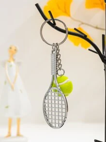 Street品牌1入組男士休閒運動黃色網球鑰匙扣飾品 - 黃色 - 查看 1