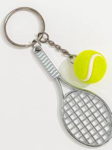 Street品牌1入組男士休閒運動黃色網球鑰匙扣飾品 - 黃色 - 查看 2
