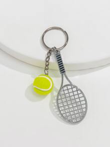 Street品牌1入組男士休閒運動黃色網球鑰匙扣飾品 - 黃色 - 查看 3