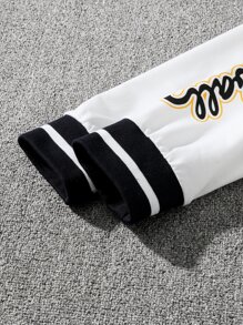 Manfinity Hypemode Men Color Block Varsity Jacket - Light Grey - View 6