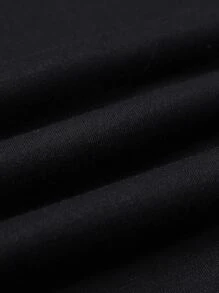 Manfinity Hombres Pullover con estampado de letra y dibujos animados de hombros caídos sin camiseta - Negro - Ver 4