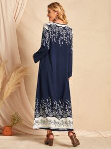 EMERY ROSE Botanical Print Tunic Dress - Navy Blue - View 2