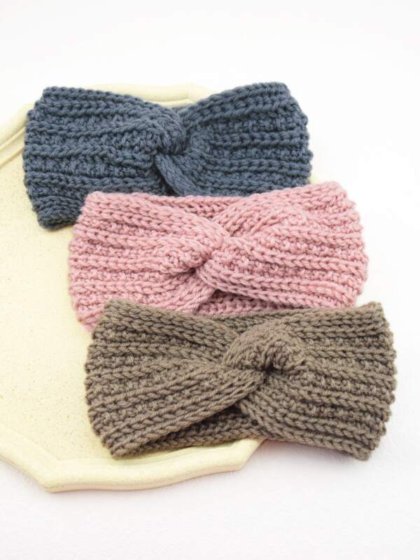 رباط شعر سادة ملفوفة زخرفة 3 قطع