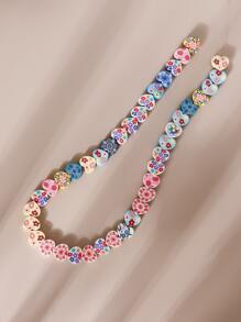 1strand Floral Pattern Bead Phụ kiện trang sức tự làm - Nhiều màu - Xem 1